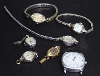 Lot Seven Vintage As/is Ladies And One Men's Wirstwatches