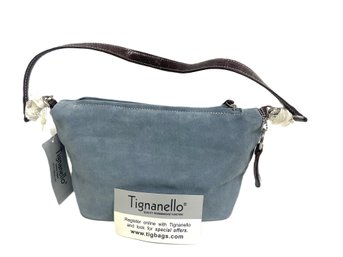 Tignanello Blue Leather Purse-NOS
