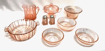 Vintage Pink Depression Glass Assortment