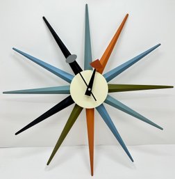 George Nelson Style Sunburst Wall Clock