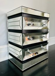 Contemporary Three Tier Petite Mirror Side Chest