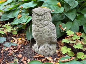 Vintage Garden Statuary: A Wise Old Owl With Great Detail