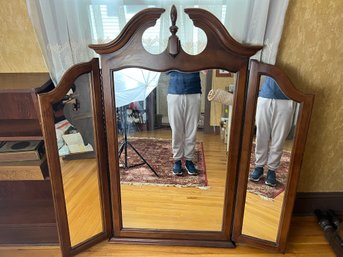 Large Chippendale Style Tri-part Mirror