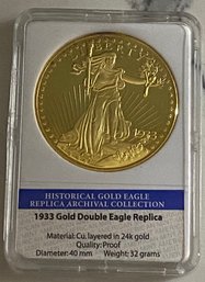 Historical Gold Eagle Replica Archival Collection 1933 Gold Double Eagle Replica