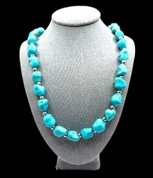 Southwestern Style Heavy Turquoise Color Chunky Nugget Necklace