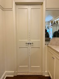 2 Double Doors -  4 Individual 2-panel Wood Doors With Baldwin Polished Chrome Levers And Hinges