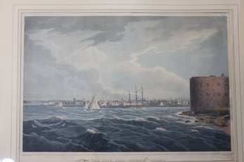 1822 John Hill Engraving - NY From Governors Island - Very Special !!! 12,000 Dealer Price