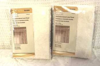 Pair Of Lace Panel Curtains New In Package