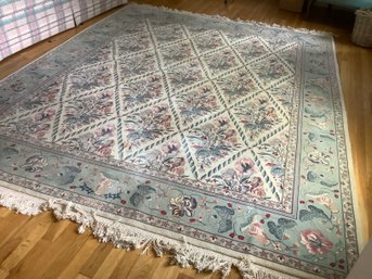 BLUE AND WHITE FLORAL AREA RUG
