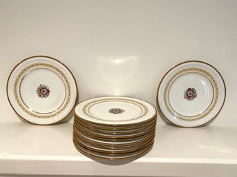 Limoges Dinner Plates 10.5in Raynaud Co Swan Porcelain Dure Beautiful Chip Free