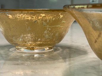 Pair Of Decorative Gold Leaf Bowls