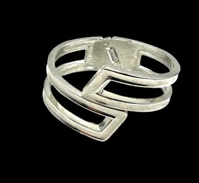 Vintage Hinged Solid Abstract Bracelet