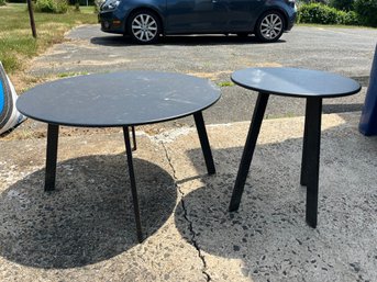 Group Of 2 Metal Outdoor Tables