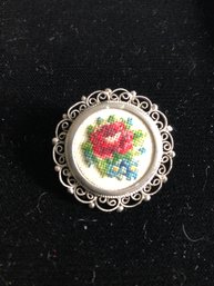 Unique Vintage Embroidered Pin