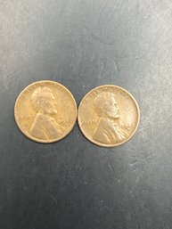 2 Wheat Pennies 1940-S, 1942-S