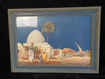 Framed Jas Greig Framed Signed Print Muslim Art Middle Eastern