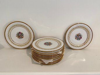 Limoges Appetizer Plates 7.65in Raynaud Co Swan Logo Porcelain Dure Beautiful Chip Free