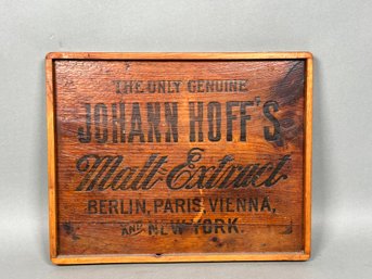 Johann Hoffs Malt Extract Wood Sign