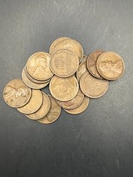 18 Wheat Pennies 1940's, 1950's S-Mint