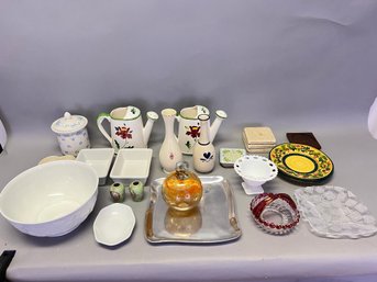 Lot Of Glass And China Including Limoges Bowl