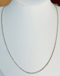 STERLING SILVER TWISTED ROPE NECKLACE 18'