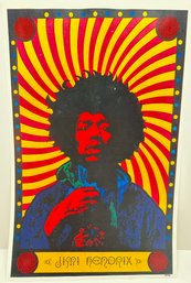 Jimi Hendrix Unframed Print Preserved In Hard Plastic