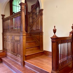 A Detailed Oak Grand Entry Panelled Stairway