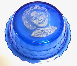 Vintage Shirley Temple Cobalt Blue Bowl