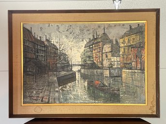 Framed Original Oil Painting In Wood Frame With Matt, Landscape