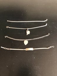 4 Silver Bracelets