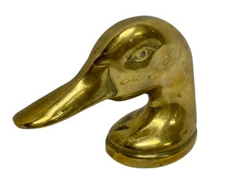 Diminutive Brass Duck Head