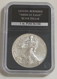 Genuine Burnished American Eagle Silver Dollar 2014