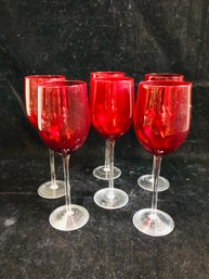 Set Of Red Wine Glasses