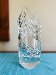 Hoya Art Deco Crystal Vase Magnificent & Pristine 8.5