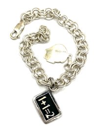 Vintage Sterling Silver Math And Silhouette Charms Bracelet