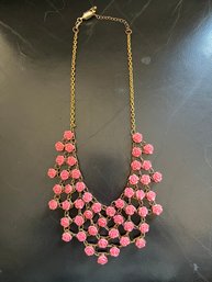 Vintage Pink Rose Necklace