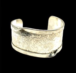 Gorgeous Vintage SBG Designer Sterling Silver Heavy Textured Cuff Bracelet