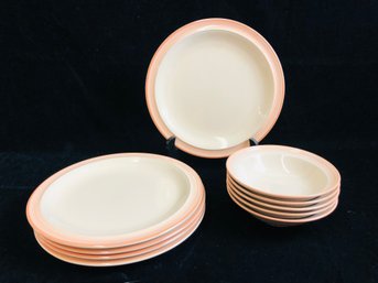 Set Of Vintage Peach Dinnerware Ombre