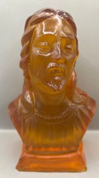 Amber Glass Jesus Figure