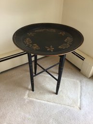 Black Foliage Tray Side Table