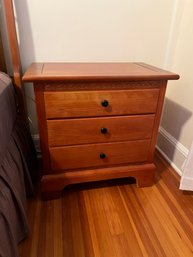 Wooden Nightstand With Black Knobs