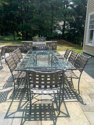 Brown Jordan Rectangular  Outdoor Dining Table & 8 Chairs (LOC: W2)