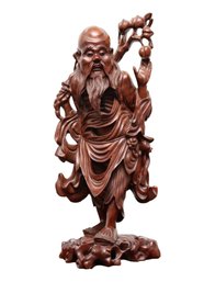 Shouxing, The Chinese God Of Longevity,  Rosewood Statute