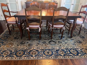 French Country Solid Hardwood Dining Table And 8 Chairs