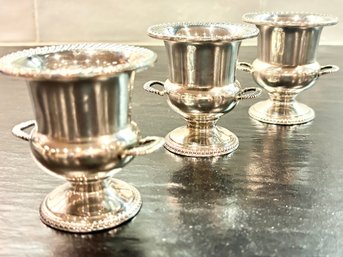 Sterling Silver Urn Form Egg Cups Set Of 3