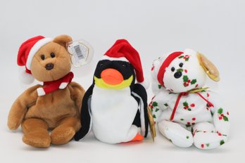 1996 '1997 Teddy', 1998 Zero, 1998 Holiday Teddy TY Beanie Babies