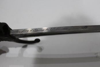 1875 French Gras Bayonet With Scabbard 28 In