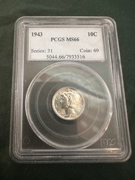 1943 PCGS MS66 Silver Mercury 10c