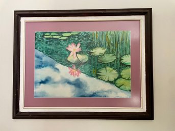 Lily Pad Reflection, Custom Framed & Matted