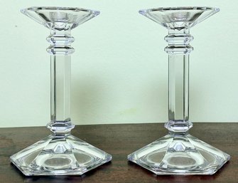 A Pair Of Fine Crystal Candlesticks